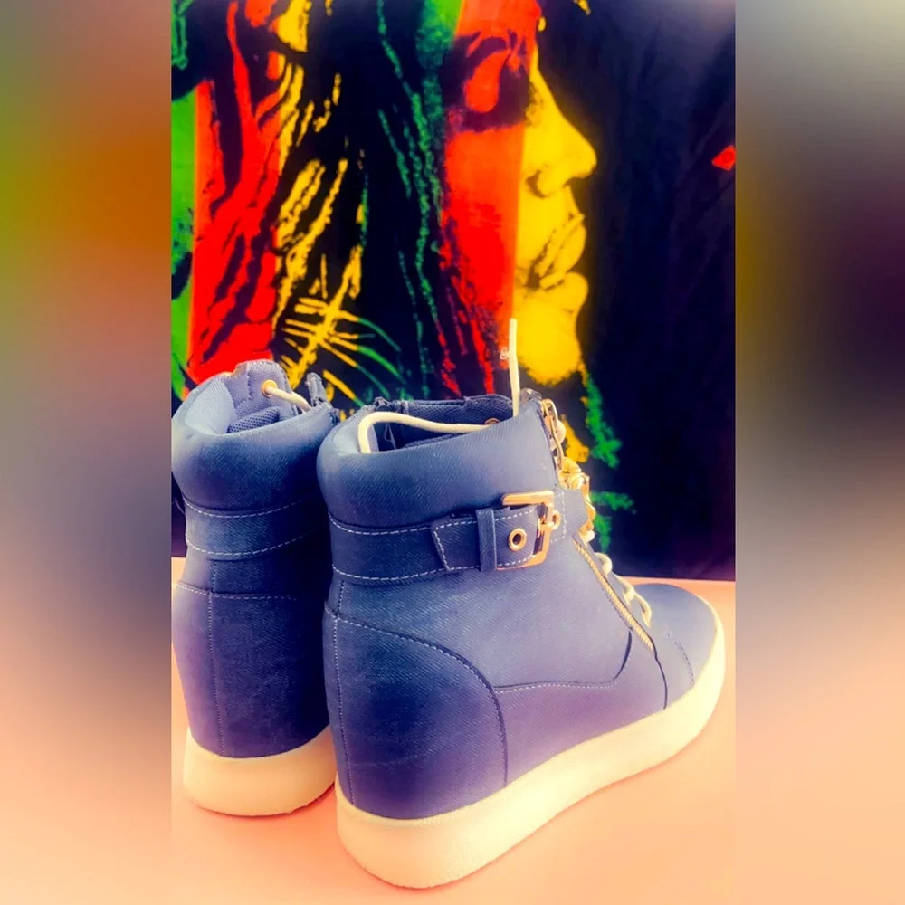 Women's Navy High-Top Platform Sneakers - Unbranded